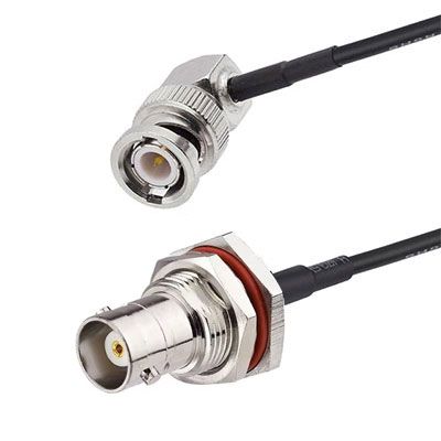 弯头BNC公头转BNC母头转接线