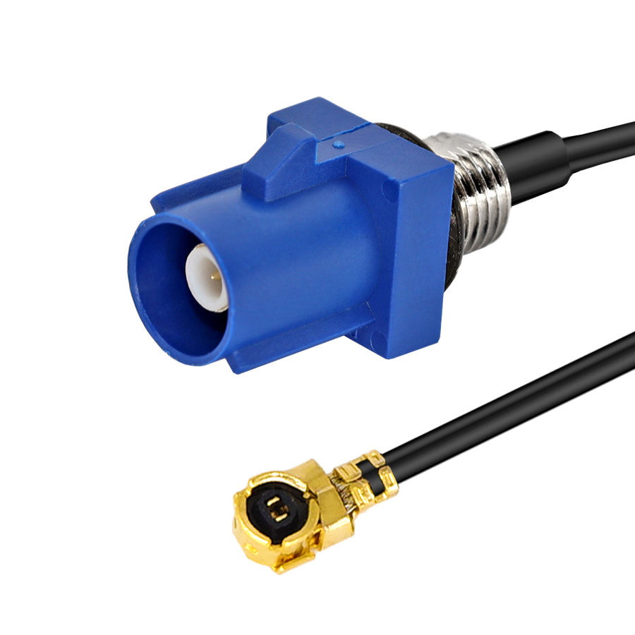 防水螺丝安装Fakra C公头转IPEX连接线