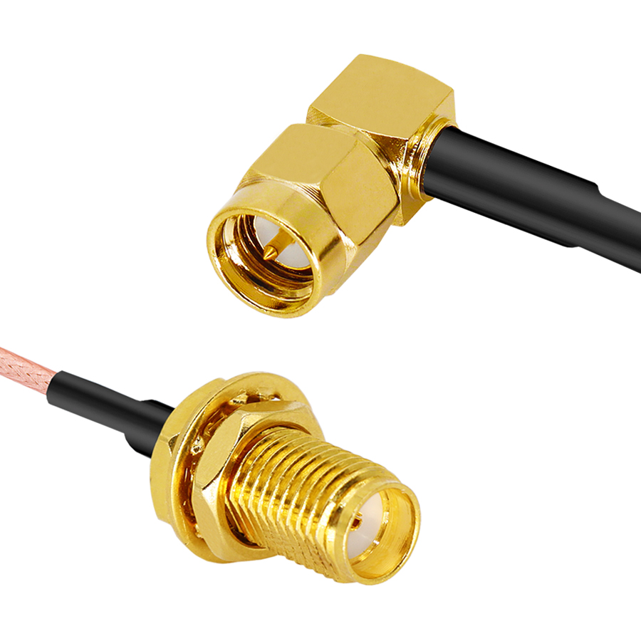 SMA弯公头转SMA母头连接线